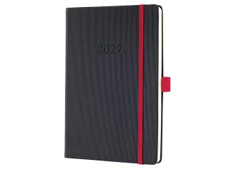 Weekagenda Conceptum A5 2027 (NL/FR/EN/DU) zwart-red Hardcover - 1