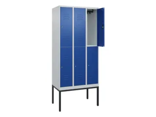dubbeldekse locker,HxBxD 2120x900x500mm,3x2vak.,vak B 300mm,cil.-slot - 2