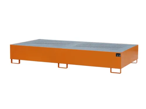 opvangbak,v. 2xIBC,opvangvol. 1000l,HxBxD 435x2650x1300mm,m. rooster