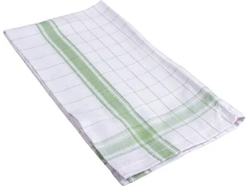 Handdoek Adalynne 50x70cm geruit groen, pak van 6 stuks