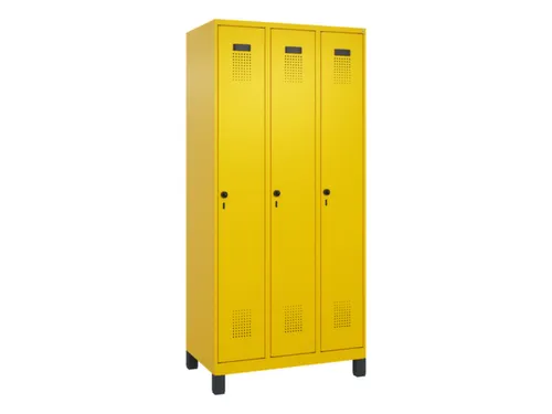 locker,HxBxD 1950x900x500mm,3vak,vak B 300mm,draaigrendel,voeten