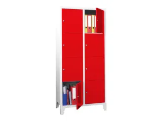lockerkast,HxBxD 1850x800x500mm,2x4vakken,RAL7035,front RAL3000 - 2
