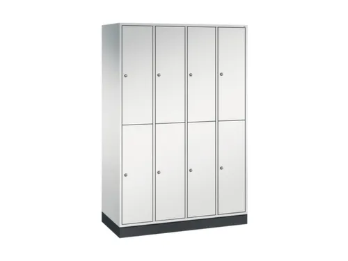 Dubbeldekse garderobekast,RAL 7035,HxBxD 1950x1220x500mm,4x2vak.