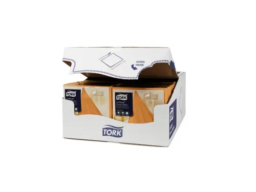 Linstyle Dinnerservet 39x39cm 1/4 vouw oranje 12x50 stuks