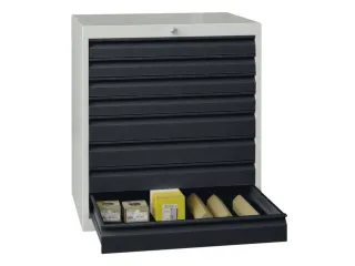 ladekast HxBxD 800x715x600mm 8laden slot RAL7035 front RAL7016 - 2