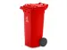 Vuilcontainer PE 80 liter HxBxD 930x448x530mm met wielen rood