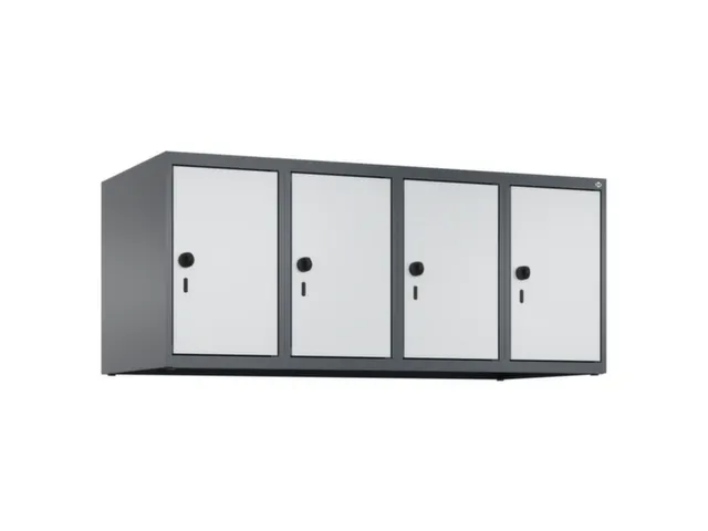opzetkast,v. locker,4vak.,vak B 300mm,HxBxD 500x1200x500mm,vleugeldeur