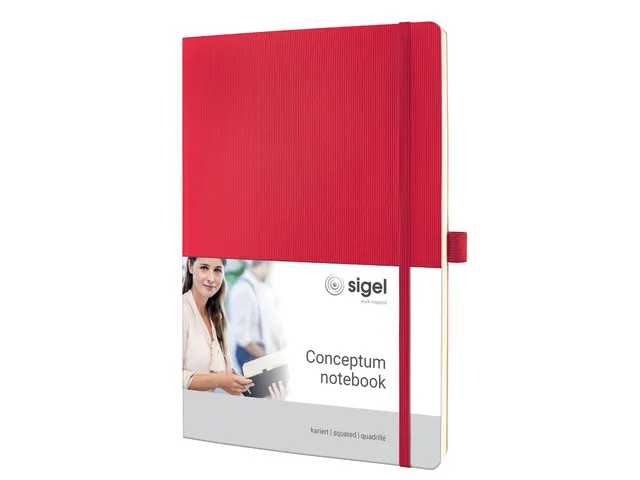 Carnet de note Sigel Conceptum Pure softcover A4 rouge quadrillé