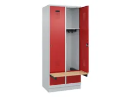 locker met bank,HxBxD 1950x800x815mm,2vak,vak B 400mm,cilinderslot
