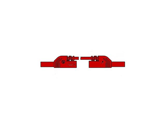 Spuitgegoten meetsnoer met contactbeveiliging 4mm 100cm rood | HardwareKabel.be