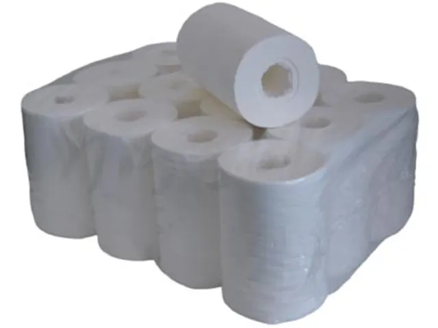 Poetspapier Mini 1-laags wit 120 m, pak van 12 rollen