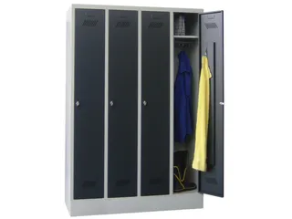 lockerkast,HxBxD 1850x1200x500mm,4vak,RAL7035,front RAL5010 - 1