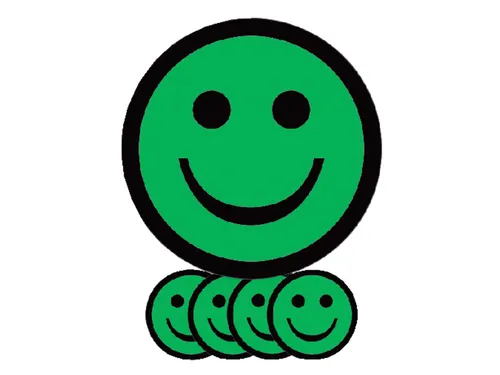 Magneet smiley 25mm emotie blij groen 5 stuks
