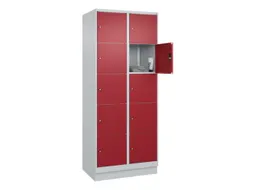 lockerkast,HxBxD 1950x800x500mm,2x5vakken,vak B 400mm,cil.-slot,sokkel