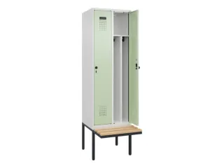 locker met bank,voor scheiding van kleding,HxBxD 2120x600x815mm,2vak - 1