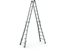 échelle télescopique polyvalente 4x6 échelons lisse L 6 4m nature