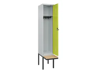 locker met bank,HxBxD 2120x400x815mm,1vak,vak B 400mm,draaigrendel - 2