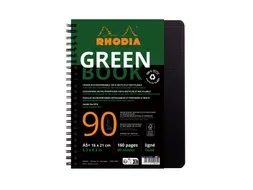 Notitieboek Rhodia Greenbook A5 lijn 6-gaats 180 pagina's 90gr zwart