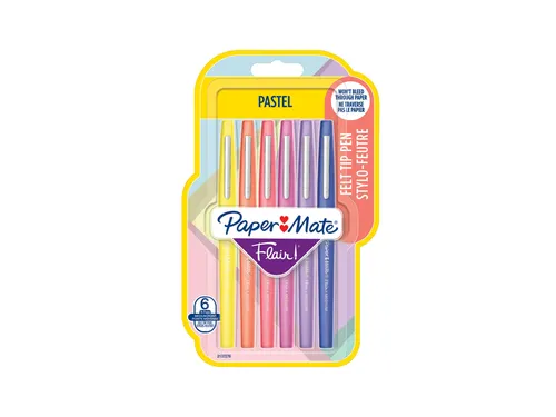 Fineliner Paper Mate Flair Pastel blister à 6 kleuren