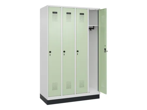 locker,HxBxD 1950x1200x500mm,4vak,vak B 300mm,draaigrendel,sokkel
