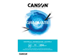 Aquarelpapier Canson Graduate Watercolour 20vel 250gr A5 natuurlijk wi