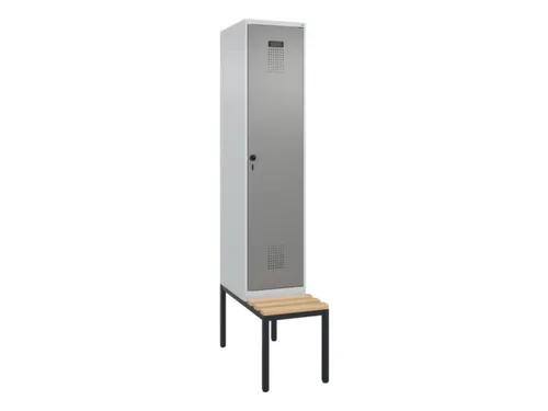 locker met bank,HxBxD 2120x400x815mm,1vak,vak B 400mm,draaigrendel