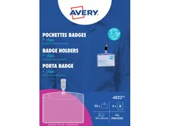 Avery 4822 Badgehouder met clip set 60x90mm 25 stuks+32 kaarten