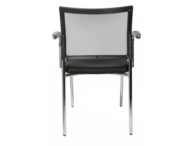 Bezoekersstoel Armleuningen Antraciet Stof Rug Netbekleding Zwart