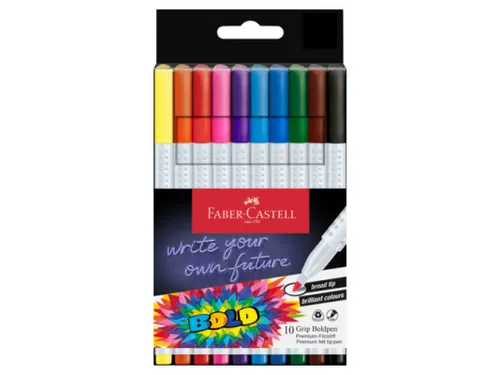Viltstiften Faber-Castell Grip Bold kartonetui 10 stuks