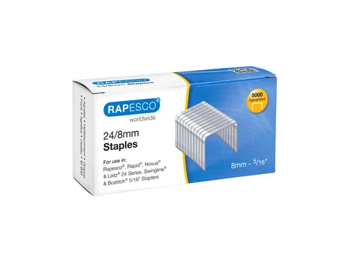 Nieten Rapesco 24 8mm 5000 stuks zilver