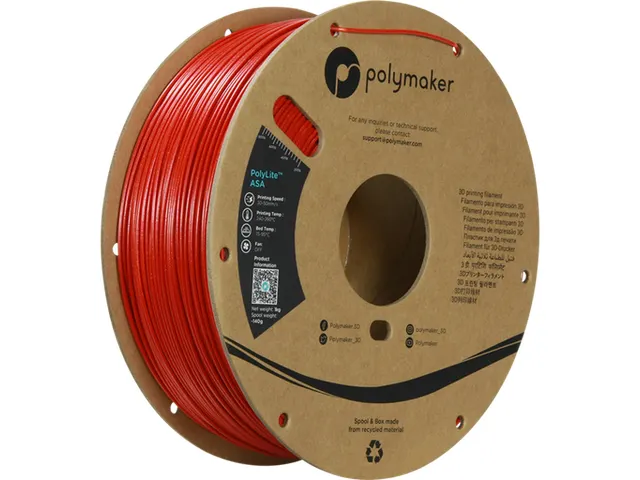 ASA 1,75mm rood 1kg PolyLite 3D Filament