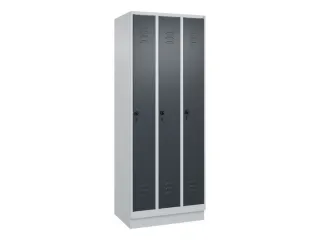 locker,HxBxD 1950x750x500mm,3vak,vak B 250mm,draaigrendel,sokkel - 1