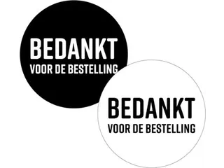 KP Sticker rond 40mm "Bedankt voor de bestelling" zwart/wit 250 stuks - 1