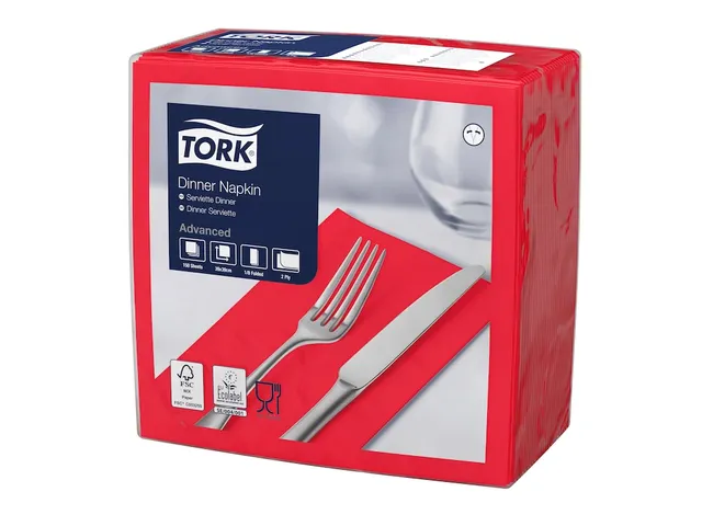Tork 477609 Soft Dinnerservet Advanced Rood 39x39cm 1/8 vouw