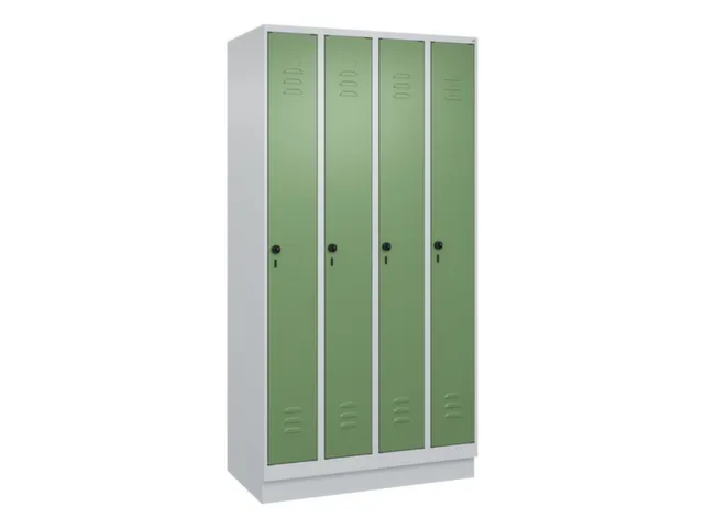 locker,HxBxD 1950x1000x500mm,4vak,vak B 250mm,draaigrendel,sokkel