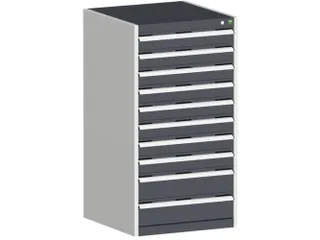 ladekast HxBxD 1200x650x650mm 10laden RAL7035 front RAL7016 - 1