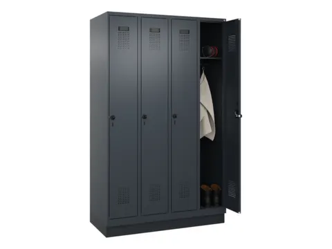 locker,HxBxD 1950x1200x500mm,4vak,vak B 300mm,draaigrendel,sokkel