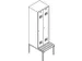 Armoire vestiaire avec banc,RAL7035,face avant RAL7035