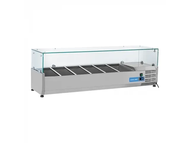 COOL HEAD Koelvitrine 6x 1/3 GN glasopzet