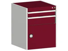 ladekast HxBxD 800x650x650mm 2laden RAL7035 front RAL3004
