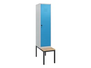 locker met bank,HxBxD 1950x400x815mm,1vak,vak B 400mm,draaigrendel - 1