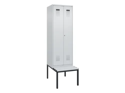 PBM-locker met bank,HxBxD 2120x600x815mm,2vak,vak B 300mm