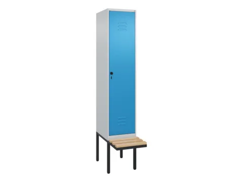 locker met bank,HxBxD 2120x400x815mm,1vak,vak B 400mm,draaigrendel
