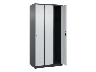 locker,HxBxD 1850x900x500mm,3vak,vak B 300mm,cil.-slot,staand op vloer - 2