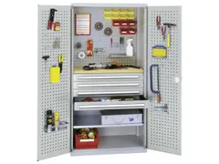 werkplaatskast,HxBxD 1950x1000x600mm,1xStalen bodem,4lade(n),RAL5010