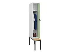 locker met bank,HxBxD 2120x300x815mm,1vak,vak B 300mm,draaigrendel