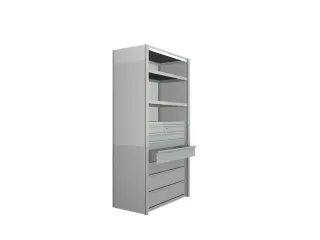 ladeblok,v. inhaakstelling,HxBxD 1025x918x438mm,RAL7035 - 1