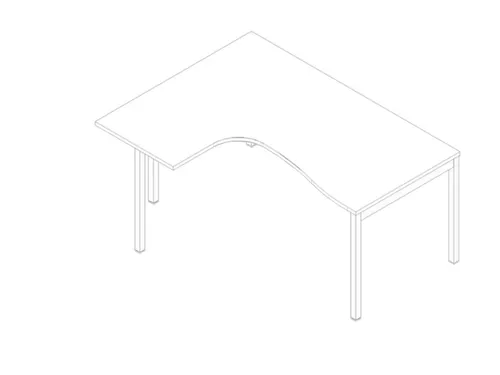 In hoogte verstelbaar hoekbureau,HxBxD 680-760x1600x1200mm,blad wit