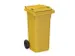 container,120l,HxBxD 933x500x550mm,deksel geel,romp HDPE geel,2wielen