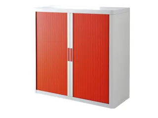 Roldeurkast HxBxD 1040x1100x415mm 2 Oh Romp Wit Front Rood - 1